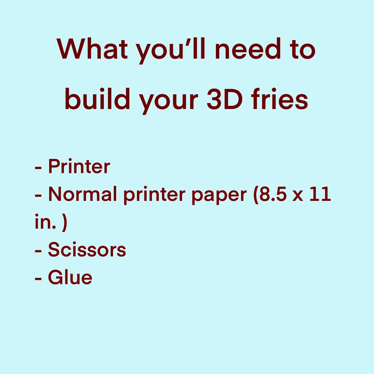 Paper French Fries Template PDF